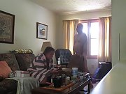 Jacking off in front of a girlfriend, and cumming lot